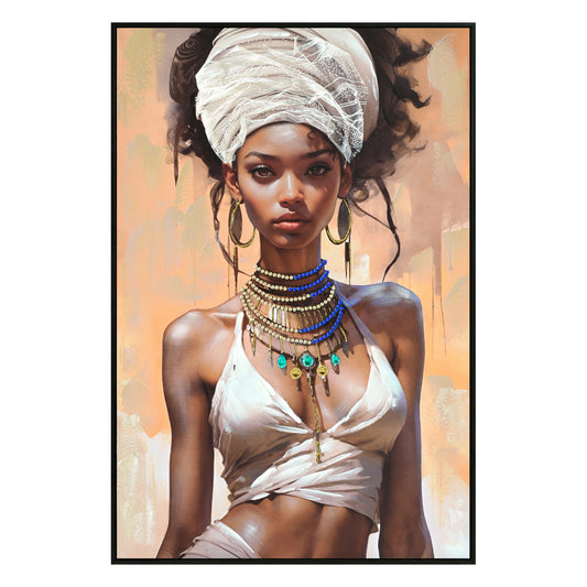 Wall Painting Black PS Frame Printed Canvas - 82x122cm.