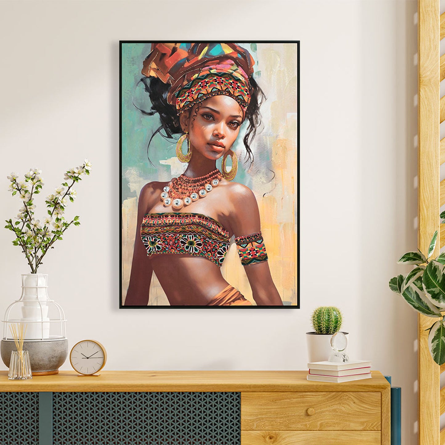 Wall Painting Black PS Frame Printed Canvas - 82x122cm