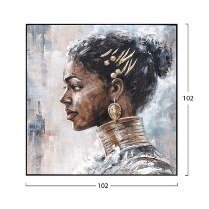 Wall Painting Black Frame Printed Canvas - 102x102cm