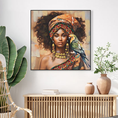 Wall Painting Square Onnanoko Hm4566 Black Ps Frame-printed Canvas Woman Figure 82x4,5x82hcm.