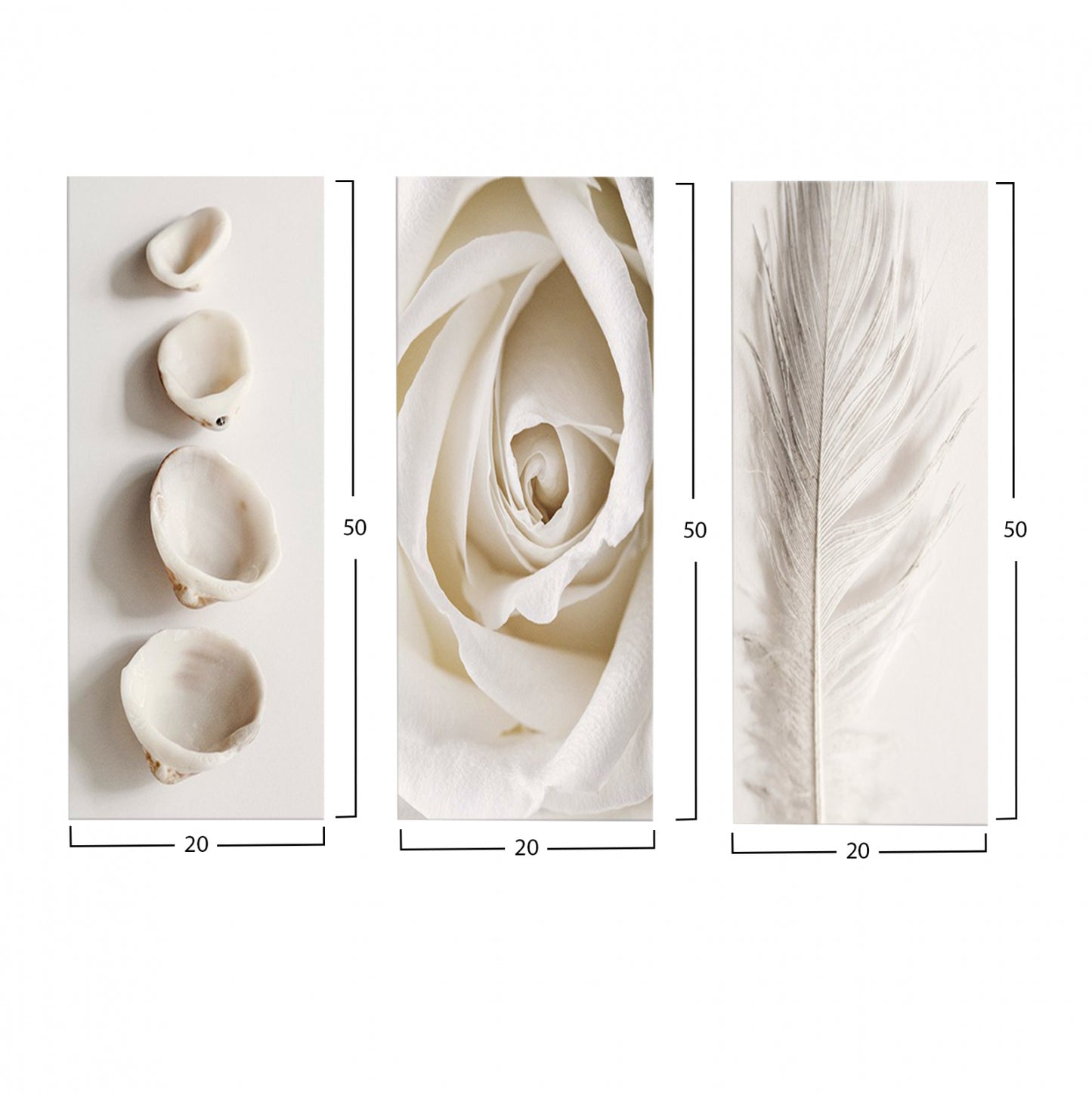 Canvas Three Pieces Mdf Natural Elements Hm7204.05 60x0,3x50 Cm