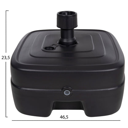 Plastic Umbrella Base With Wheel Solbas Hm6113.02 Anthracite Color-for Pole 33/50mm 46,5x23,5hcm.