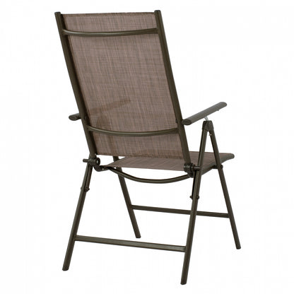 Folding Armchair 7 Seats Metallic Brown With Brown Textline Hm5700.02 55x70x103 Cm.