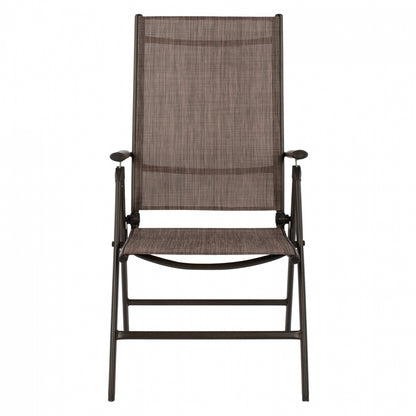 Folding Armchair 7 Seats Metallic Brown With Brown Textline Hm5700.02 55x70x103 Cm.