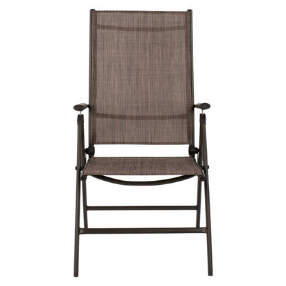 Folding Armchair 7 Seats Metallic Brown With Brown Textline Hm5700.02 55x70x103 Cm.