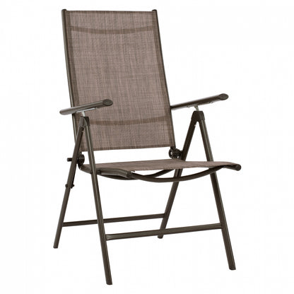 Folding Armchair 7 Seats Metallic Brown With Brown Textline Hm5700.02 55x70x103 Cm.