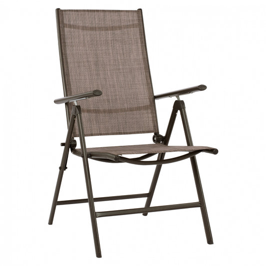 Folding Armchair 7 Seats Metallic Brown With Brown Textline Hm5700.02 55x70x103 Cm.