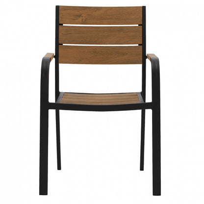 Aluminum Armchair Grey With Polywood Hm5127.02 55x56x85 Cm.