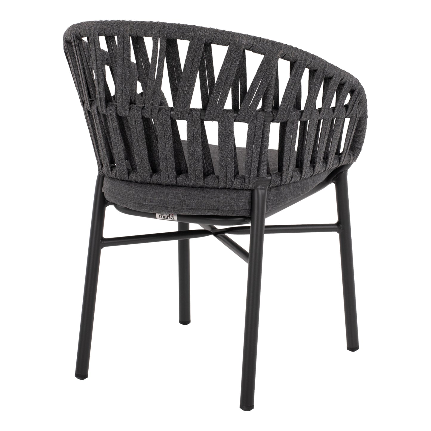 Armchair Aluminum Dark Grey With Rope Dark Grey  Hm5857.01 57x56x78Η Cm.