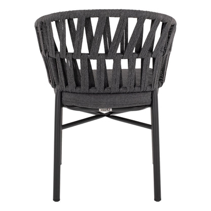 Armchair Aluminum Dark Grey With Rope Dark Grey  Hm5857.01 57x56x78Η Cm.