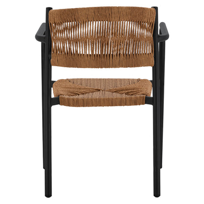 Charcoal Aluminum Armchair With Beige Pe Rope Hm5786.02 55,5x50x77,5 Cm.