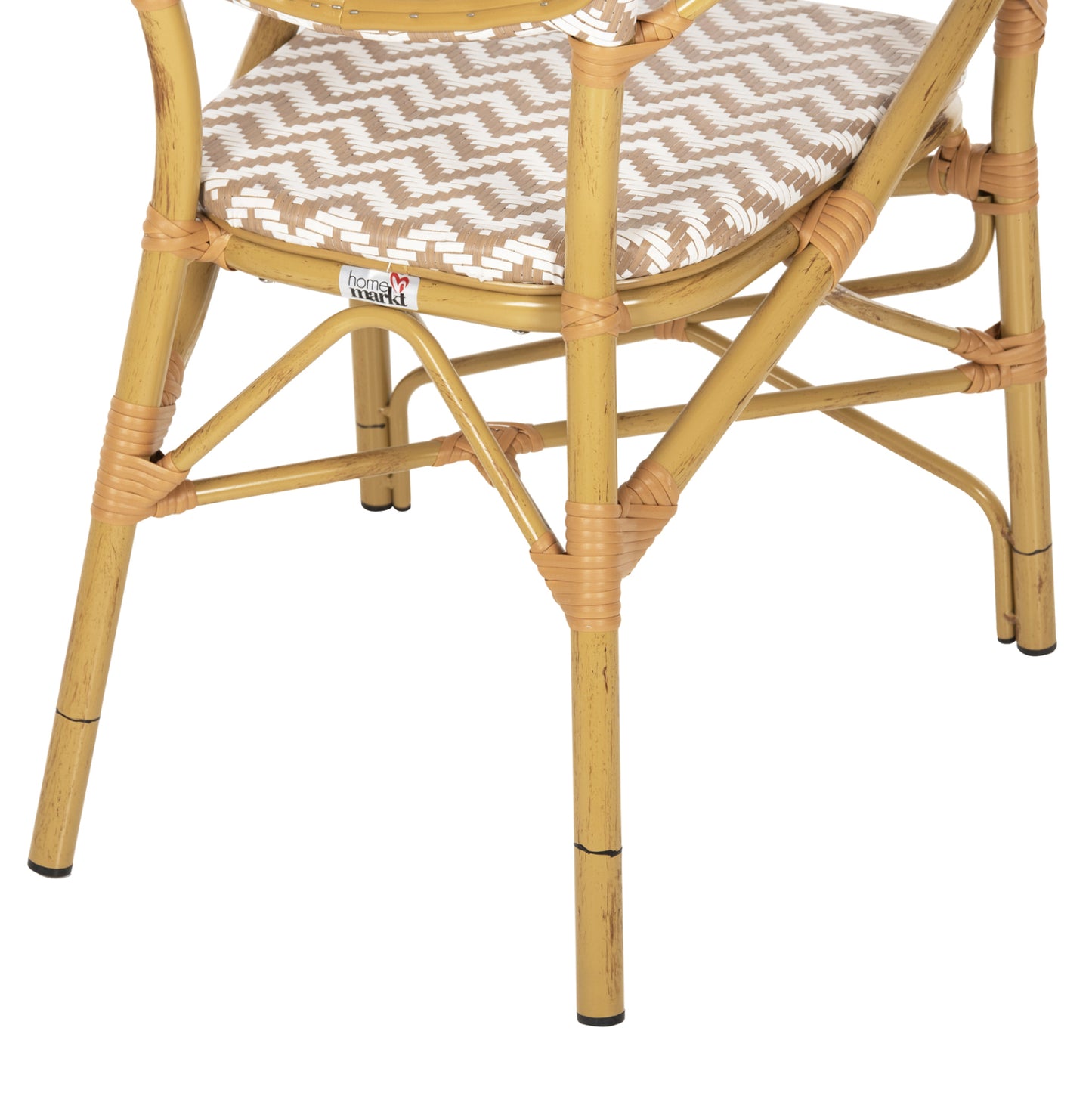 Armchair Aluminum Hm5928.03 Bamboo Look With Textline- Natural &white 55x58x95hcm.