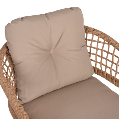 Armchair Aluminum Dark Grey Professional Rattan And Cushions Beige Hm5863.01 60x56x84 Cm.