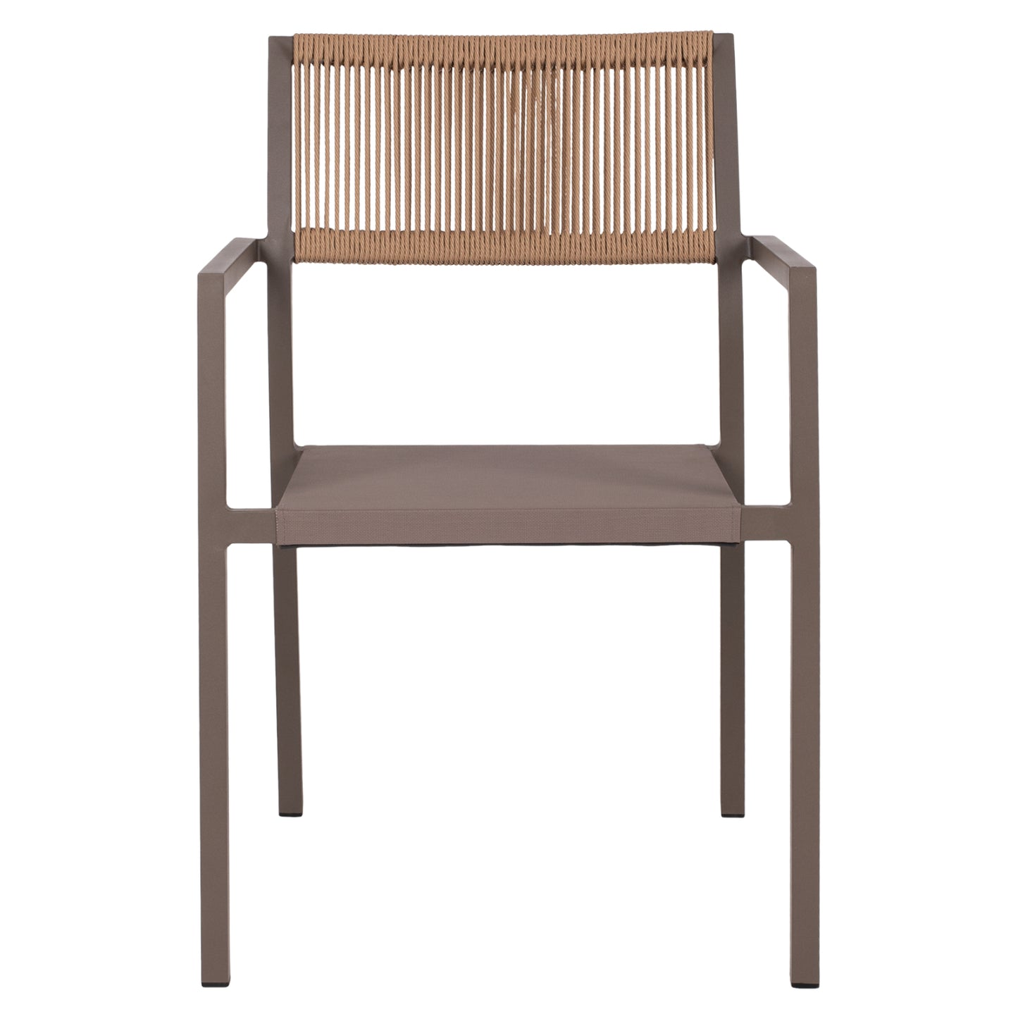 Armchair Aluminum Professional Champagne-colored With Pe Rattan Back Hm5893.03 55.5x58.5x83 Cm.