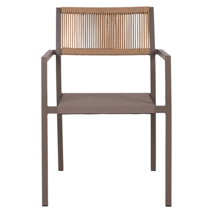 Armchair Aluminum Professional Champagne-colored With Pe Rattan Back Hm5893.03 55.5x58.5x83 Cm.