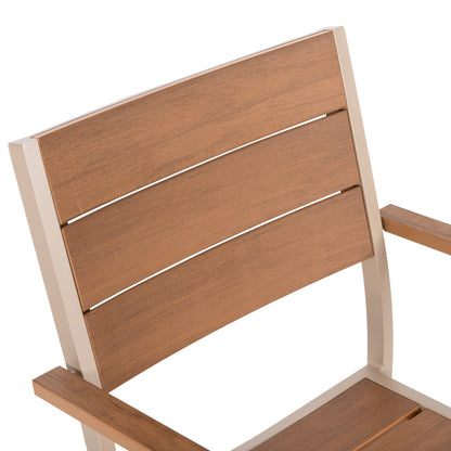 Armchair Aluminum Saga Hm5127.04 Champagne-colored With Polywood Seat And Backrest 55x52x86hcm.