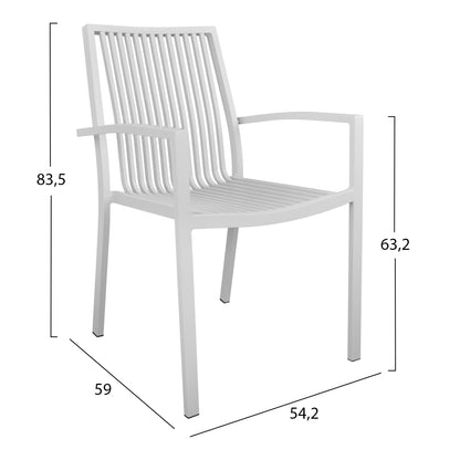 Dining Chair Bronca Hm5130.01 White Aluminum 54,2x59x83,5hcm.