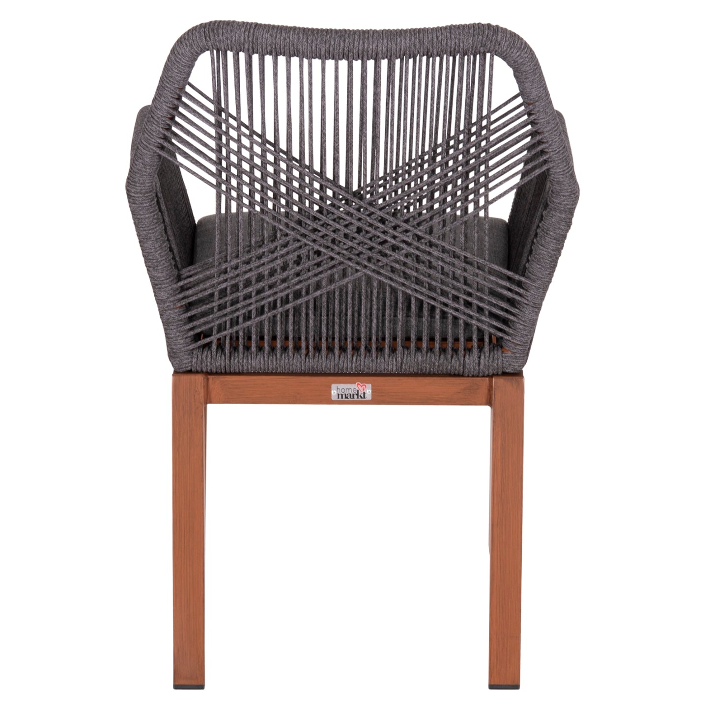 Dining Armchair Howard Hm5543.11 Brown Aluminum--rope & Cushion Grey 57.5x62x84hcm.