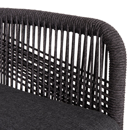 Dining Armchair Howard Hm5543.11 Brown Aluminum--rope & Cushion Grey 57.5x62x84hcm.