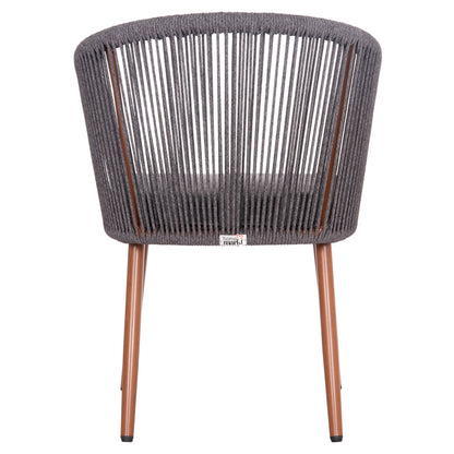 Dining Chair Harriet Hm5548.11 Aluminum Brown Frame-grey P.e.rope 60x62x80,5hcm.