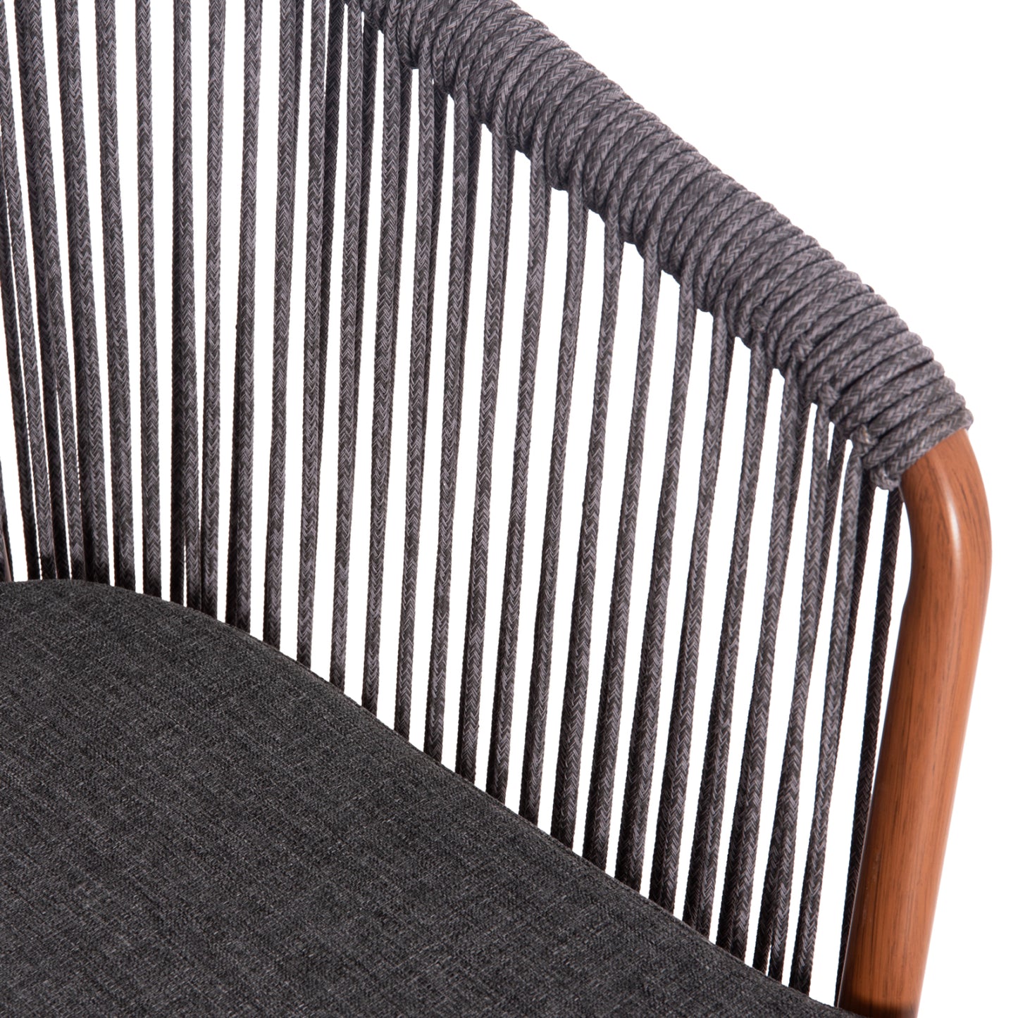 Dining Chair Harriet Hm5548.11 Aluminum Brown Frame-grey P.e.rope 60x62x80,5hcm.