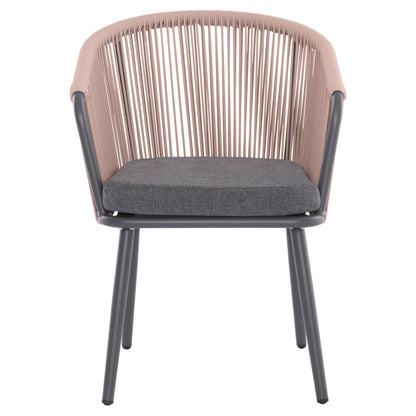Dining Chair Harriet Hm5548.12 Aluminum Anthracite Frame-beige P.e.rope 60x62x80,5hcm.