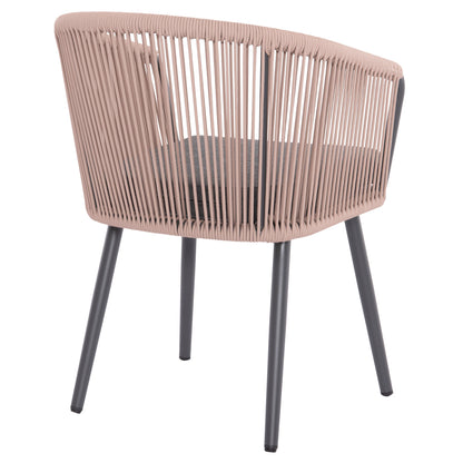 Dining Chair Harriet Hm5548.12 Aluminum Anthracite Frame-beige P.e.rope 60x62x80,5hcm.