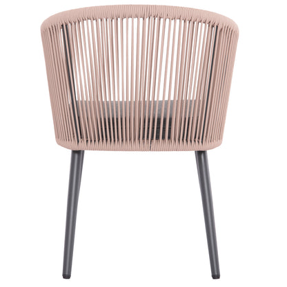 Dining Chair Harriet Hm5548.12 Aluminum Anthracite Frame-beige P.e.rope 60x62x80,5hcm.