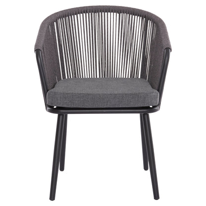 Dining Chair Harriet Hm5548.13 Aluminum Black Frame-anthracite P.e.rope & Cushion 60x62x80,5hcm.