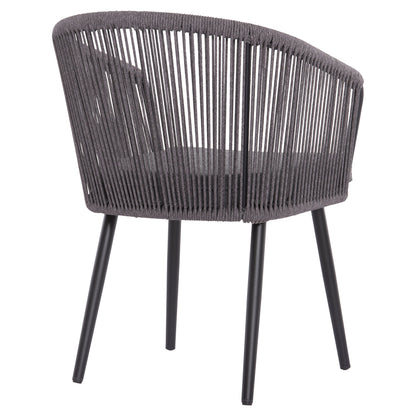 Dining Chair Harriet Hm5548.13 Aluminum Black Frame-anthracite P.e.rope & Cushion 60x62x80,5hcm.
