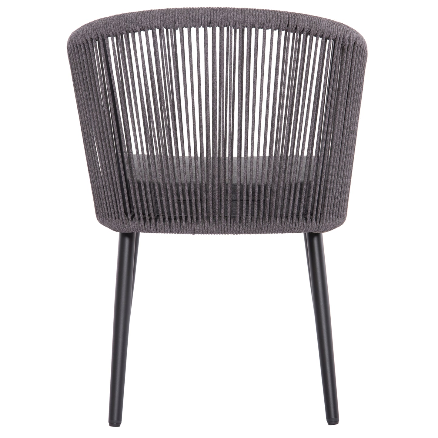 Dining Chair Harriet Hm5548.13 Aluminum Black Frame-anthracite P.e.rope & Cushion 60x62x80,5hcm.