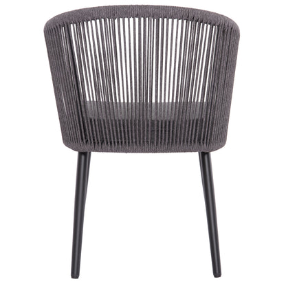 Dining Chair Harriet Hm5548.13 Aluminum Black Frame-anthracite P.e.rope & Cushion 60x62x80,5hcm.