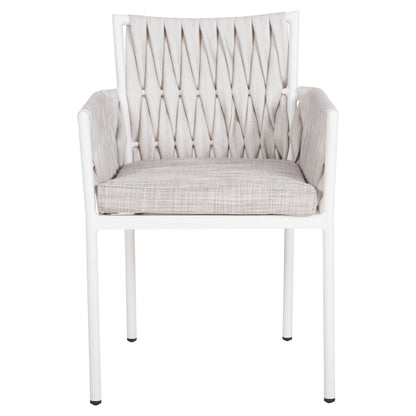 Aluminum Armchair Martin Hm5564.11 White Frame And Off-white Synthetic Rattan 56x56x80hcm.