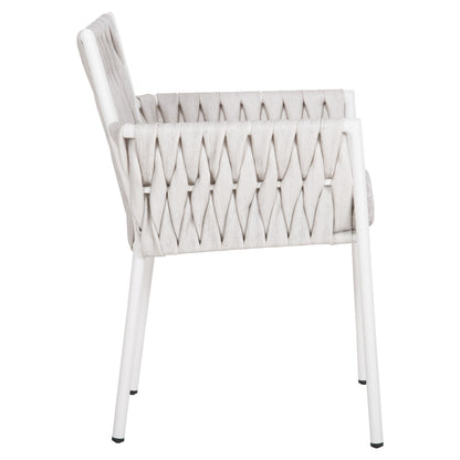 Aluminum Armchair Martin Hm5564.11 White Frame And Off-white Synthetic Rattan 56x56x80hcm.