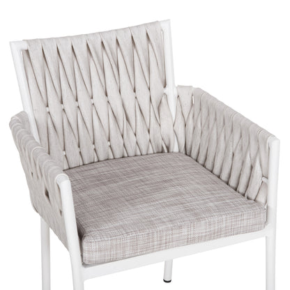 Aluminum Armchair Martin Hm5564.11 White Frame And Off-white Synthetic Rattan 56x56x80hcm.