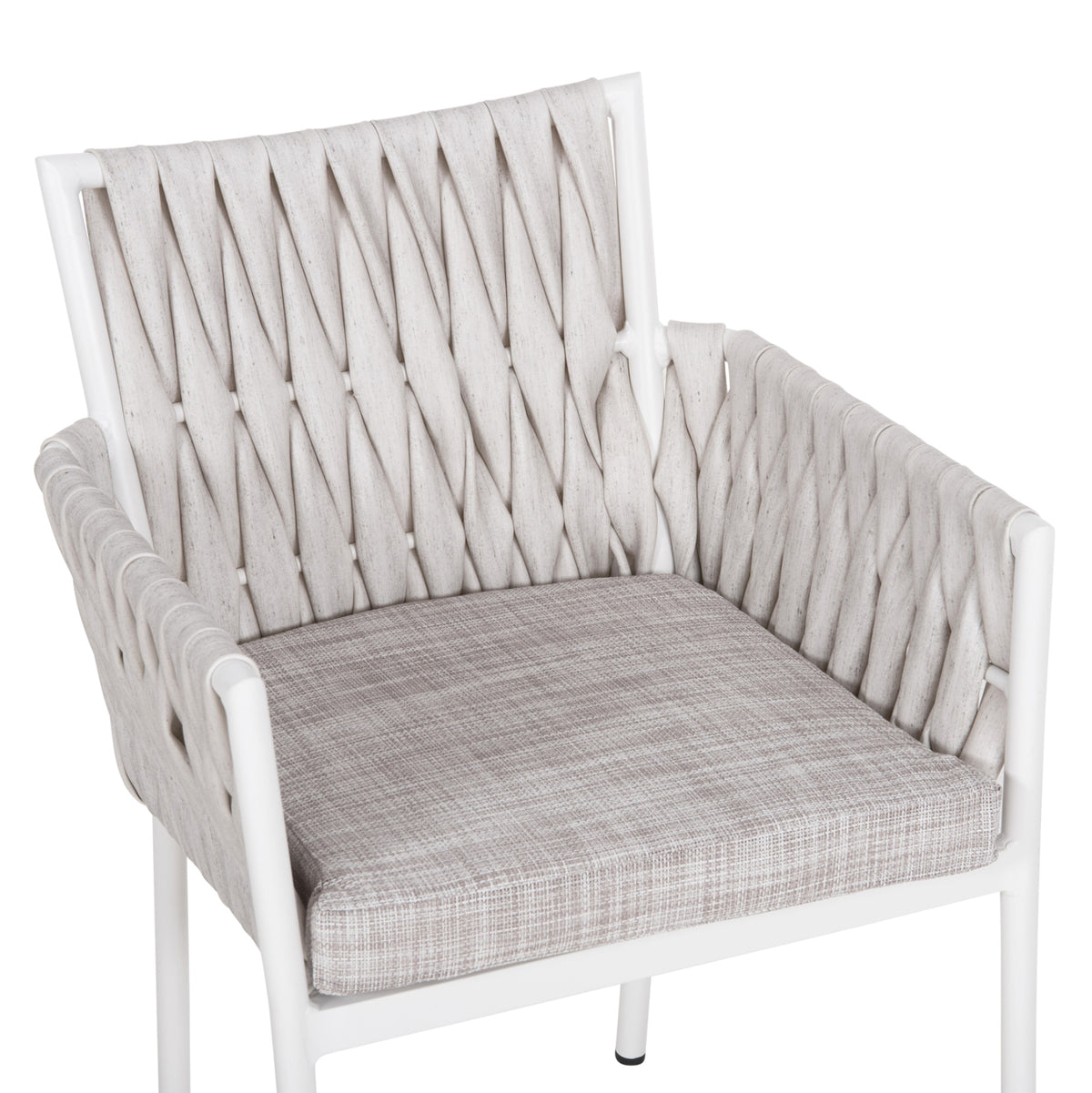Aluminum Armchair Martin Hm5564.11 White Frame And Off-white Synthetic Rattan 56x56x80hcm.