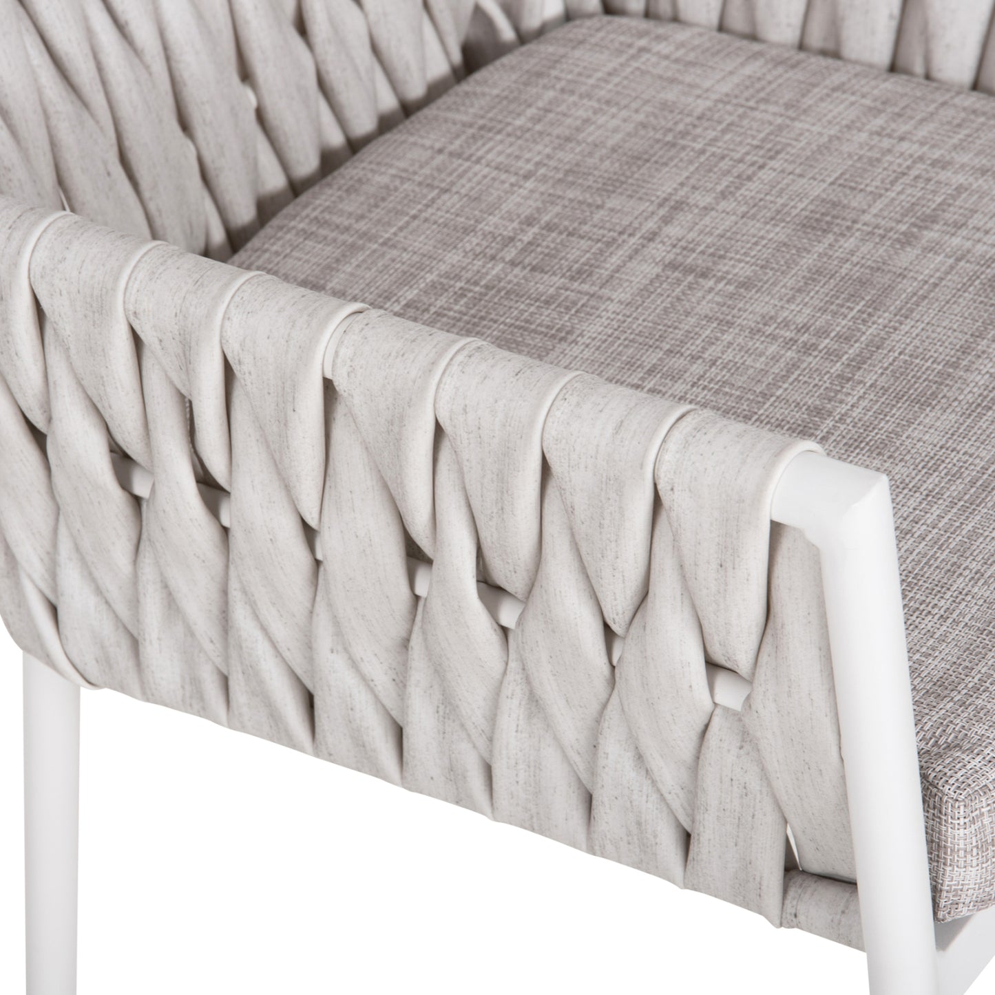 Aluminum Armchair Martin Hm5564.11 White Frame And Off-white Synthetic Rattan 56x56x80hcm.