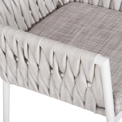Aluminum Armchair Martin Hm5564.11 White Frame And Off-white Synthetic Rattan 56x56x80hcm.