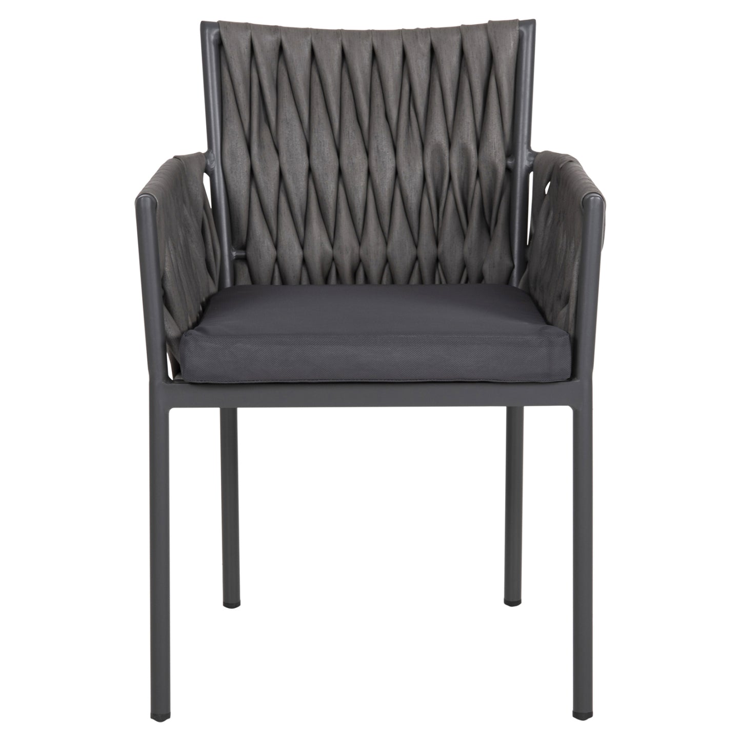 Aluminum Armchair Martin Hm5564.12 Anthracite Frame And Anthracite Synthetic Rattan 56x56x80hcm.