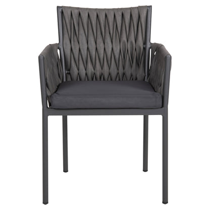 Aluminum Armchair Martin Hm5564.12 Anthracite Frame And Anthracite Synthetic Rattan 56x56x80hcm.