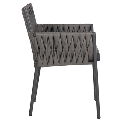 Aluminum Armchair Martin Hm5564.12 Anthracite Frame And Anthracite Synthetic Rattan 56x56x80hcm.