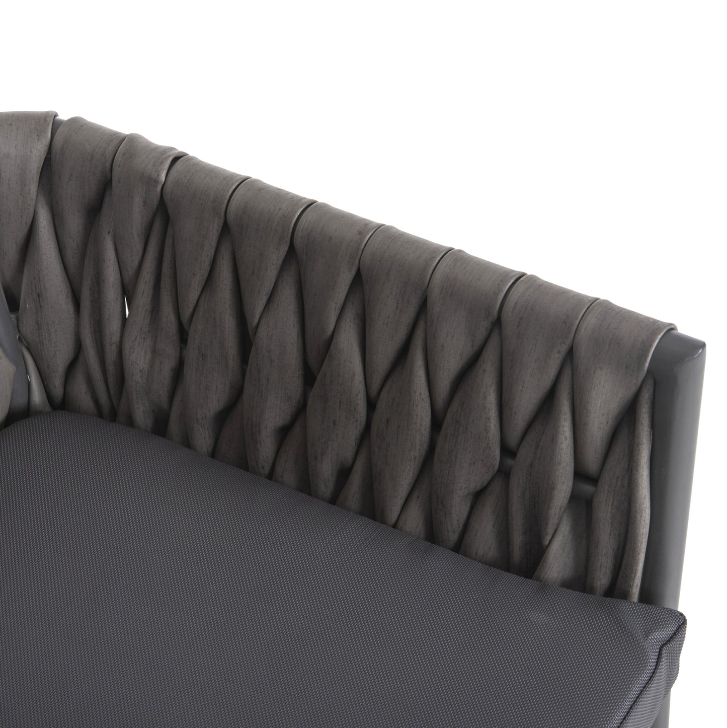 Aluminum Armchair Martin Hm5564.12 Anthracite Frame And Anthracite Synthetic Rattan 56x56x80hcm.