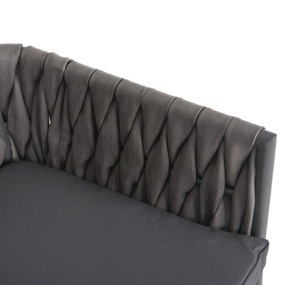 Aluminum Armchair Martin Hm5564.12 Anthracite Frame And Anthracite Synthetic Rattan 56x56x80hcm.