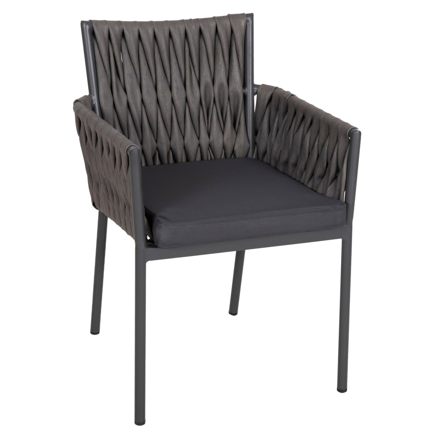 Aluminum Armchair Martin Hm5564.12 Anthracite Frame And Anthracite Synthetic Rattan 56x56x80hcm.