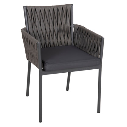 Aluminum Armchair Martin Hm5564.12 Anthracite Frame And Anthracite Synthetic Rattan 56x56x80hcm.