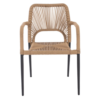 Aluminum Armchair Nojo Hm5771.02 Grey With Beige P.e.twist Rattan 55x63x82hcm.