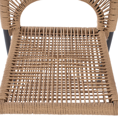 Aluminum Armchair Nojo Hm5771.02 Grey With Beige P.e.twist Rattan 55x63x82hcm.