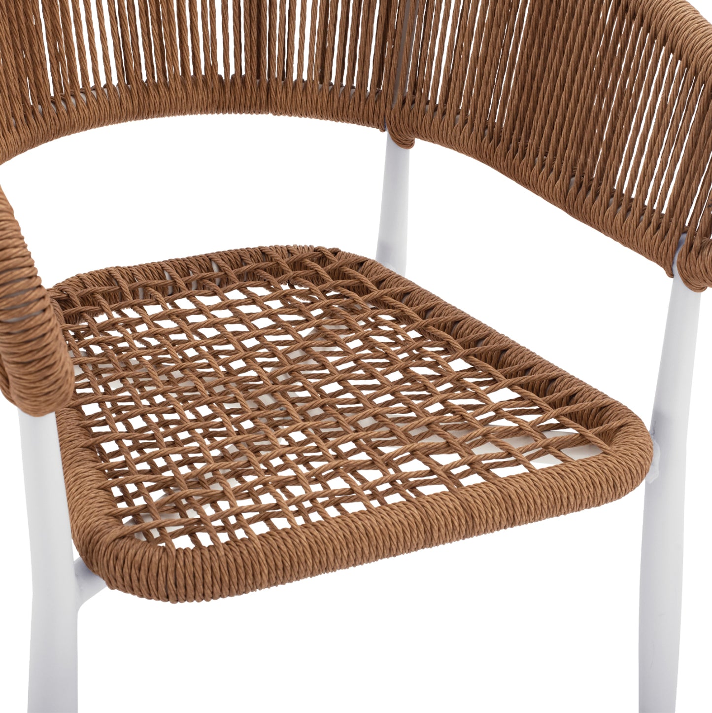 Armchair Aluminum Eulo Hm5783.12 White-synthetic Rattan Beige 55,5x63,5x78hcm.