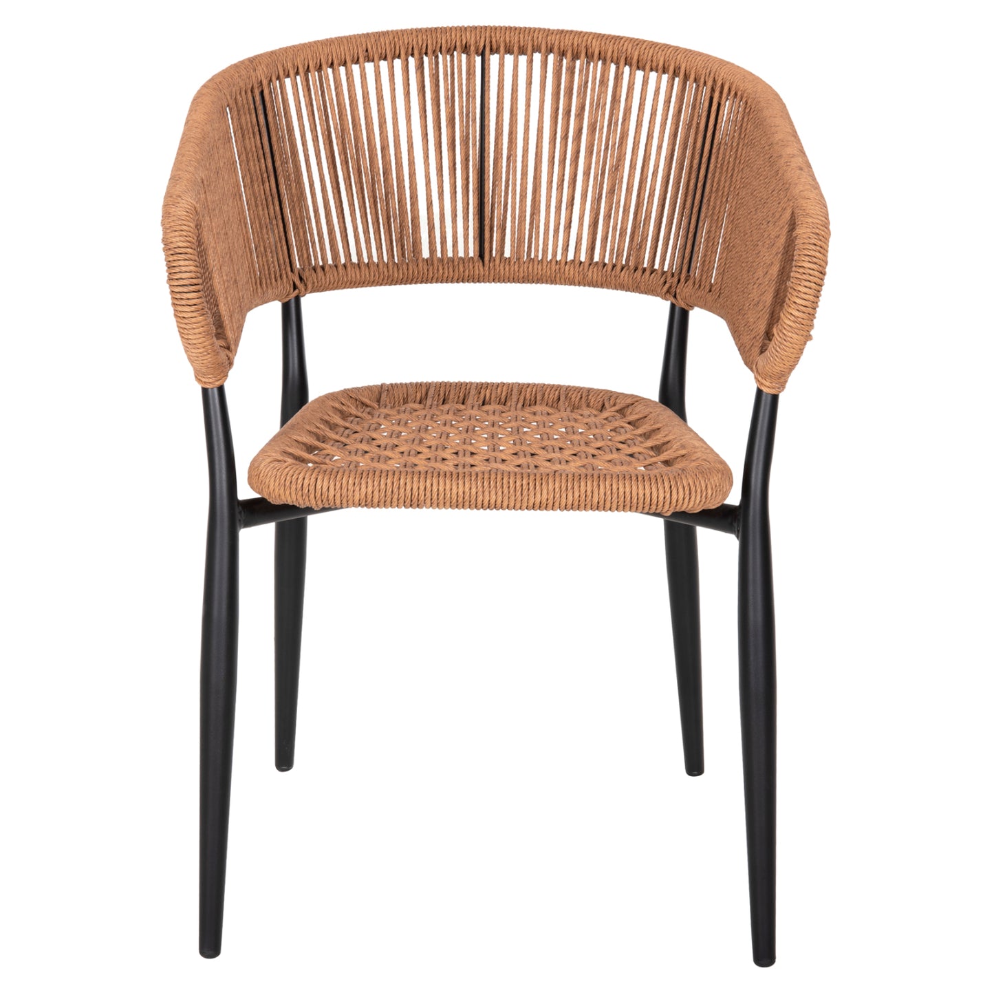 Armchair Aluminum Eulo Hm5783.13 Black-synthetic Rattan Beige 55,5x63,5x78hcm.