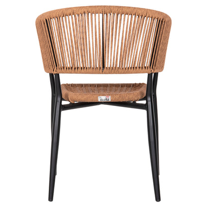 Armchair Aluminum Eulo Hm5783.13 Black-synthetic Rattan Beige 55,5x63,5x78hcm.
